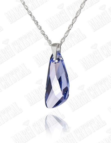 Колие с кристал Swarovski Крило 23 мм, Provance Lavender, сребро 925