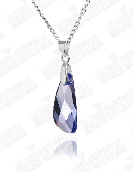 Колие с кристал Swarovski Крило 23 мм, Provance Lavender, синджир