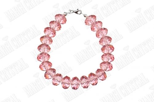 Гривна с кристални мъниста Swarovski, Light Rose