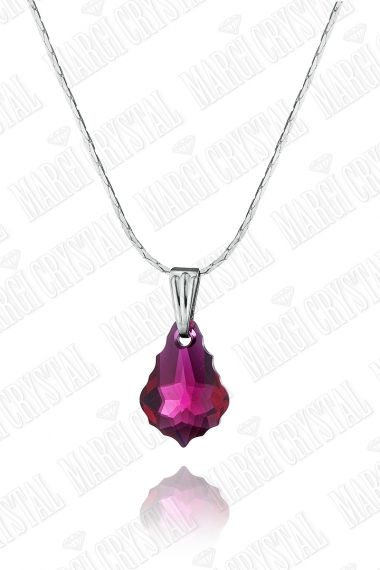 Колие с кристал Swarovski Барок, Ruby, синджир