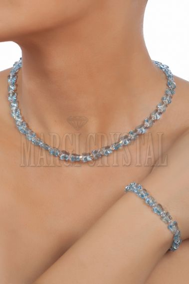 Комплект "Пеперуда" с кристали  Swarovski, сребро 925