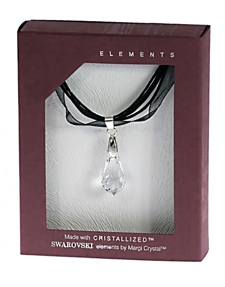 Колие с кристал Swarovski Капка (6000) 22мм, Crystal, органза