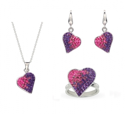 Комплект Romance Small с кристали Swarovski в преливащи цветове