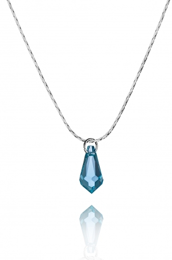 Колие с кристали Swarovski Капка (6000) 15мм, Light Turquoise