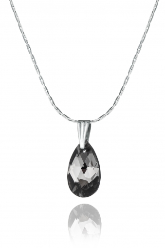 Колиес кристал Swarovski Капка (Pear-shaped) 16 мм, Silver Night, синджир