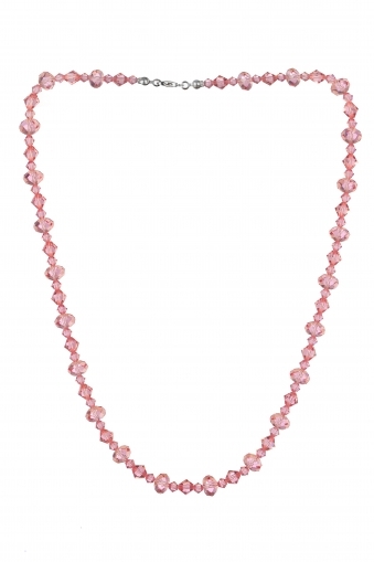 Kолие с мъниста Swarovski и перли Swarovski,  Light Rose/Rosaline