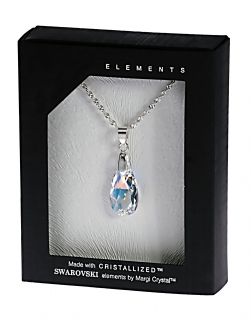 Колие с кристал Swarovski  Капка (Pear-shaped) 22 мм, синджир