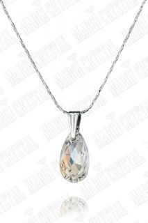 Колие с кристали Swarovski Капка (Pear-shaped) 16 мм, синджир